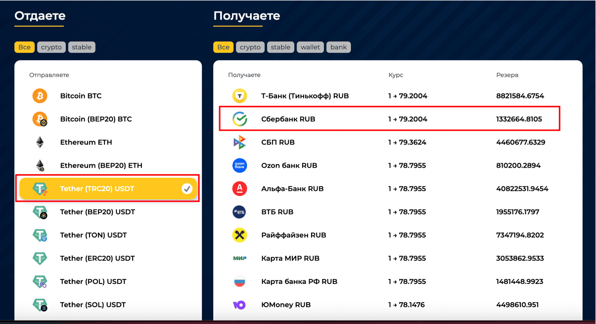 Cryptolavka обмен